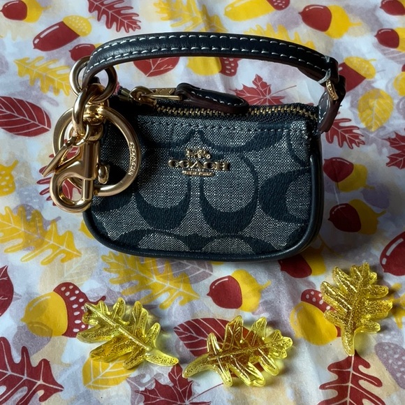 🍁 COACH MINI NOLITA BAG CHARM IN SIGNATURE DENIM CANVAS 🍁 NWT 🍁 - Picture 6 of 16